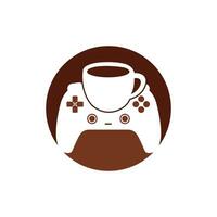 Gamer cafe vector logo design template.