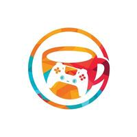 Gamer cafe vector logo design template.