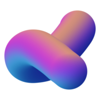 3d fluid amorphous in gradient multiple colors. png