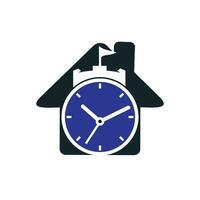 Clock castle vector logo design.