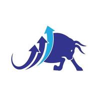 Financial bull logo design. Trade Bull Chart, finance logo. vector