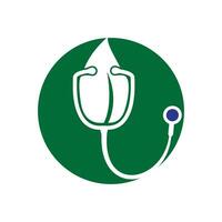 Health stethoscope vector logo design.