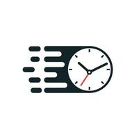 plantilla de diseño de logotipo de vector de tiempo de velocidad. diseño de vector de icono de reloj más rápido.