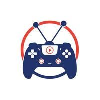 diseño de logotipo vectorial de televisión de juegos. diseño vectorial de iconos de televisión y gamepad. vector