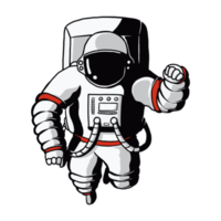 ilustración realista de un astronauta flotante. ilustrado en estilo de dibujos animados para temas futuristas y modernos. png