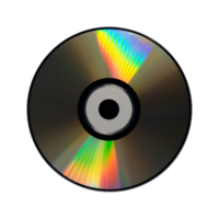 cassette discs with sparkling rainbow refrections for design elements png