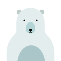 lindo diseño plano de oso polar. personaje animal png