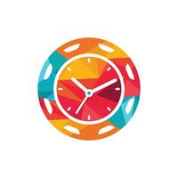 diseño del logotipo del vector de tiempo de servicio. engranaje y diseño vectorial de iconos de reloj analógico.