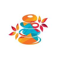 Diseño de logotipo vectorial de spa y meditación. concepto de logotipo zen y bienestar.