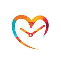 diseño de logotipo de vector de tiempo de amor. icono de vector de San Valentín y relación.