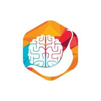 Chili brain vector logo design template. Spicy intelligence logo design concept.