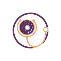 Donut planet vector logo design template.