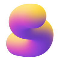 3d fluid amorphous in gradient multiple colors. png