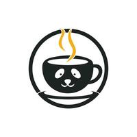 Panda coffee vector logo design template. Coffee shop or restaurant logo concept.