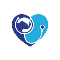 Elephant health and clinic vector logo design template.