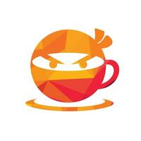 Ninja coffee vector logo design.