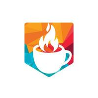 Hot coffee vector logo design template.