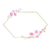 frame with Cherry blossom, sakura, branch with pink flowers, watercolor illustration. Hand drawing for the design of invitations, cards, decorations png