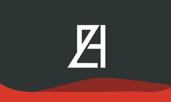 Alphabet letters Initials Monogram logo ZH, HZ, Z and H vector