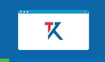 alfabeto letras iniciales monograma logo tk, kt, t y k vector