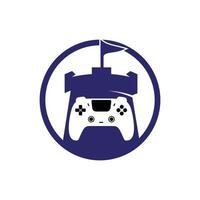 Game king vector logo design. Game console and fort icon vector design.