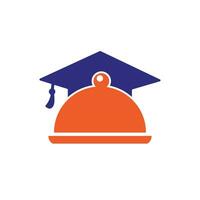 Educational food vector logo design concept. Food cooking education logo illustration icon design.