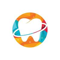 Dental planet vector logo design. Dentistry clinic vector logo concept.