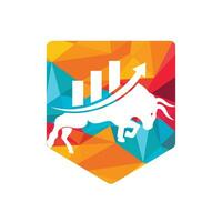 Financial bull logo design. Trade Bull Chart, finance logo. vector