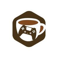 Gamer cafe vector logo design template.