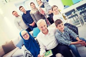 portrait of happy modern muslim family photo