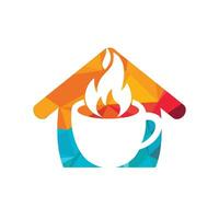 Hot coffee vector logo design template.