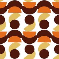 seamless pattern of geometric shapes circles semicircles in autumn colors vector