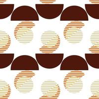 seamless pattern of geometric shapes circle semicircle autumn colors vector