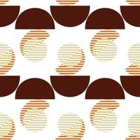 seamless pattern of geometric shapes circle semicircle autumn colors vector