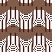 seamless pattern of geometric shapes semicircles arches rainbow in autumn colors vector