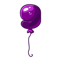 Cartoon balloon number 9 font kids numbers. Figure Nine. png