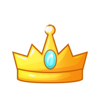 Golden crown, isolated cartoon object png