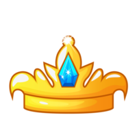 Golden crown, isolated cartoon object png