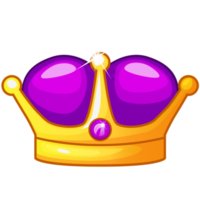 Golden crown, isolated cartoon object png