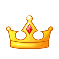 couronne dorée, objet de dessin animé isolé