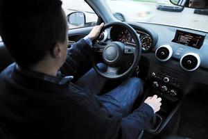 man using car navigation photo