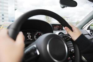 man using car navigation photo