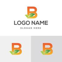 Creative logo design and B latter logo with leaves.Alphabet Vector icon, initial B with nature logo design inspiration..eps