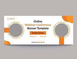 online Webinar conference web banner or social media horizontal banner design.Business conference invitation banner design.eps vector