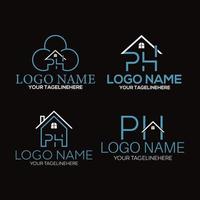 letras creativas de ph ph hp en vector para construcción, hogar, bienes raíces, construcción, propiedad... eps