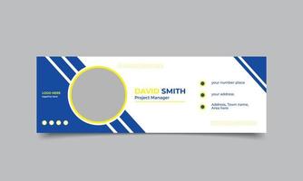 Creative Professional Email Signature Template or email footer and social media cover design vector