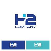 aspecto moderno y sencillo del diseño inicial del logotipo de la empresa h2 vector