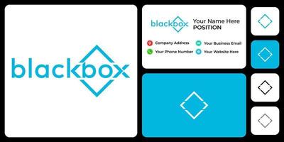 Box wordmark logo design with business card template. vector