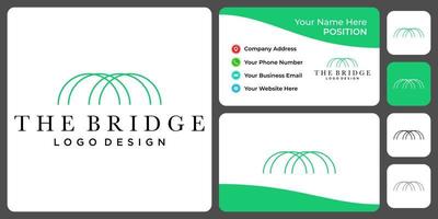 Bridge logo design with business card template. vector