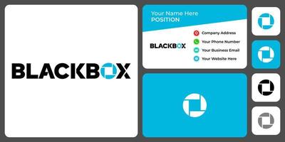 Box wordmark logo design with business card template. vector